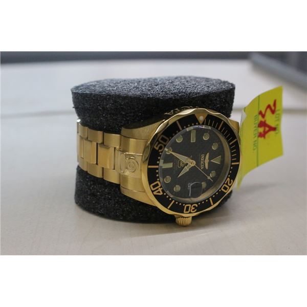 Invicta Gold w/Black Trim Dive Watch