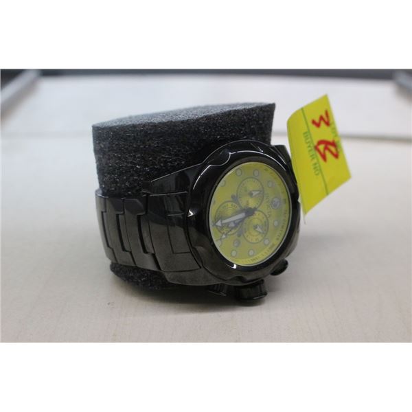 Invicta Black w/Yellow Face Watch