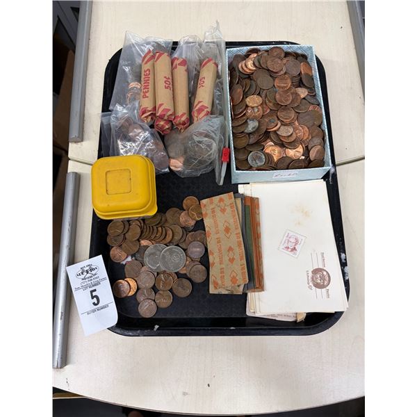 Large Pennies Collection, Liberty Half Dollar, Jiffy Lube Token