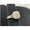 Image 1 : 14K  WG  Diamond Ring w/One Round Cut Diamond and 64 Round Cut Diamonds 5.0G
