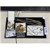 Image 2 : SS  Two Tone Diamond Cut Rope Chain, Gold Earrings, Tie Clip, Asst. Estate Jewelry,
