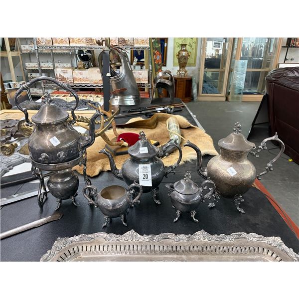 Silverplate Coffee Urns, Creamers, Warming Kettle