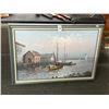Image 1 : Oil On Canvas Framed Lighthouse Sea Scape Signed Saby - 30"  X  36"