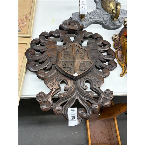 Carved Wood Coat of Arms