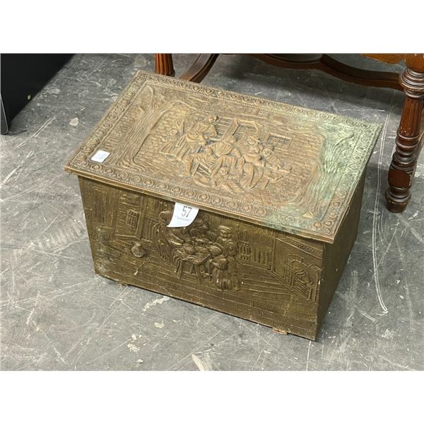 Ornately Carved Figural Small Trunk