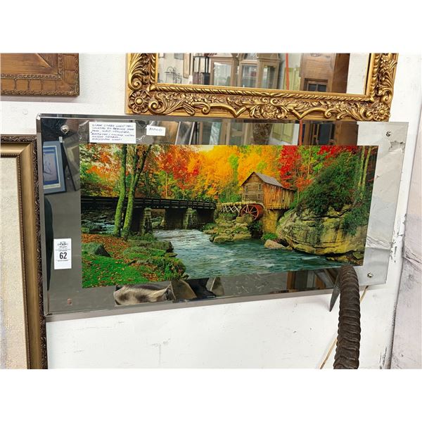 Mirrored Back Lite Wall Art Glade Creek Mill West Virginia Animated w/Moving