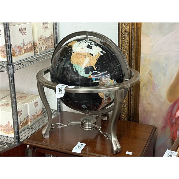 Ornate Desk Top Globe w/Metal Stand