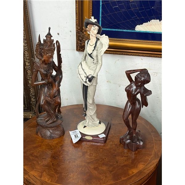 African/Other Carved Figurines 2, Florence Statuary of Woman - 3