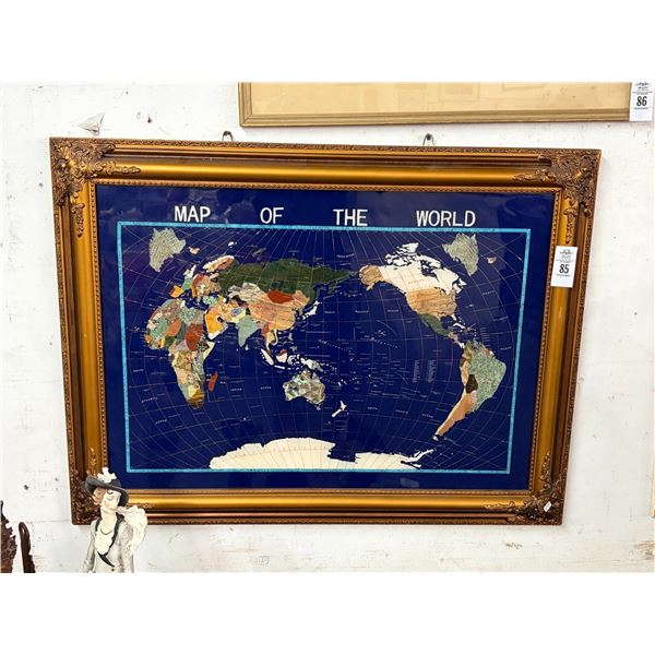 Ornately Framed Map of The World - 24"  X  30"