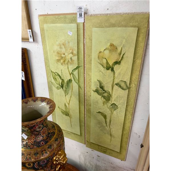 Unframed Floral  2 Pc.  Wall Art