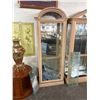 Image 1 : Pickled Oak Arched Top Curio Cabinet