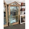 Image 1 : Large Pickled Oak Gabled Top Full Vision Curio