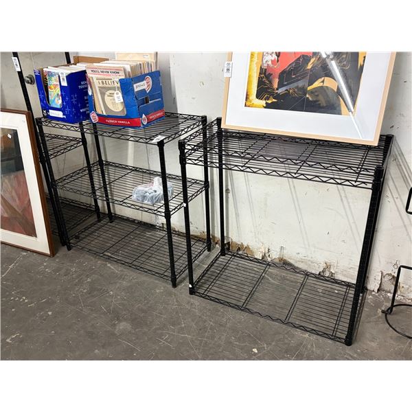Black Wire Short Storage Racks - Pair