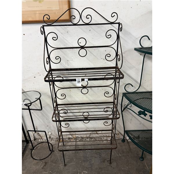 Small Black Iron Bakers Rack