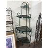 Image 1 : Ornate Green Mesh Corner Bakers Rack