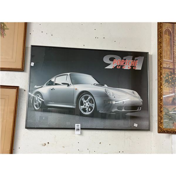 Porsche 911 Turbo Framed Promotional Poster - 24"  X  36"