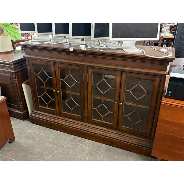 Mahogany Glass Door Hall Cabinet