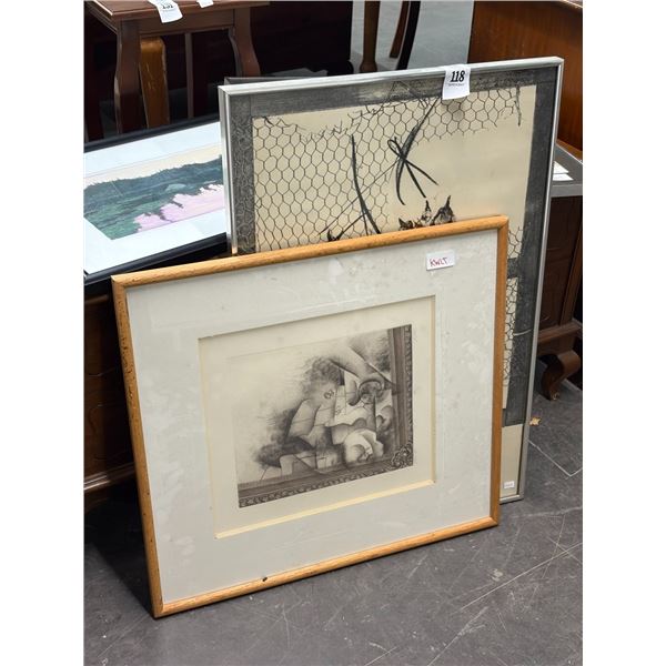 Framed Art Gallery Promotional Poster w/Abstract Art - 2
