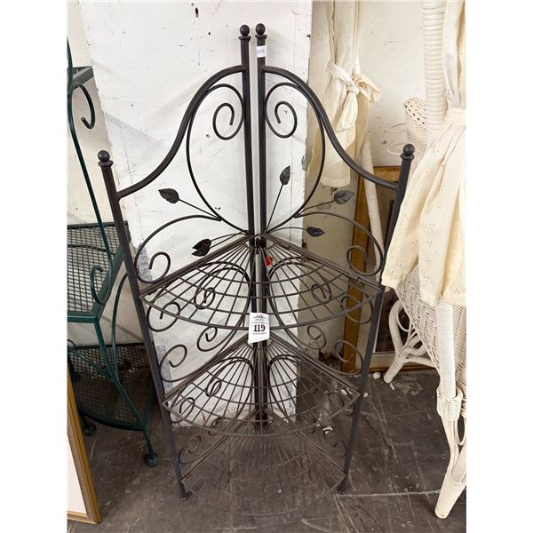 Ornate Black 3 Tier Corner Shelf