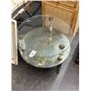 Image 2 : Vintage Ornate Cast Leg Round 2 Tier Table w/Mirrored Base