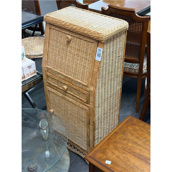 Wicker Small Storage Cabinet