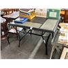 Image 1 : Black/Metal Tile Inlay Square Patio Dining Table