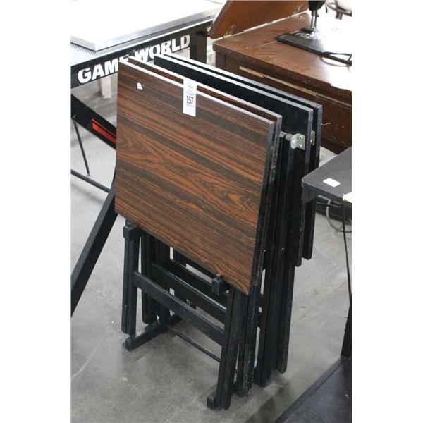 Oak Style TV Trays - Set of 4 w/Rack