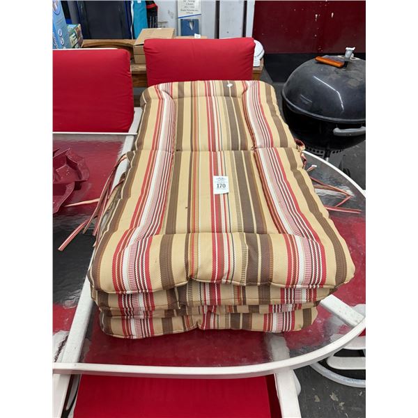 Brown Striped Chair Pads Set - 4