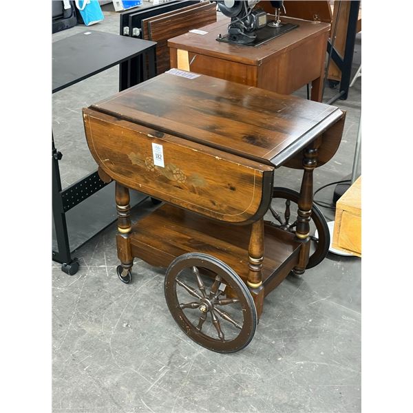 Wooden Drop Leaf Tea Cart