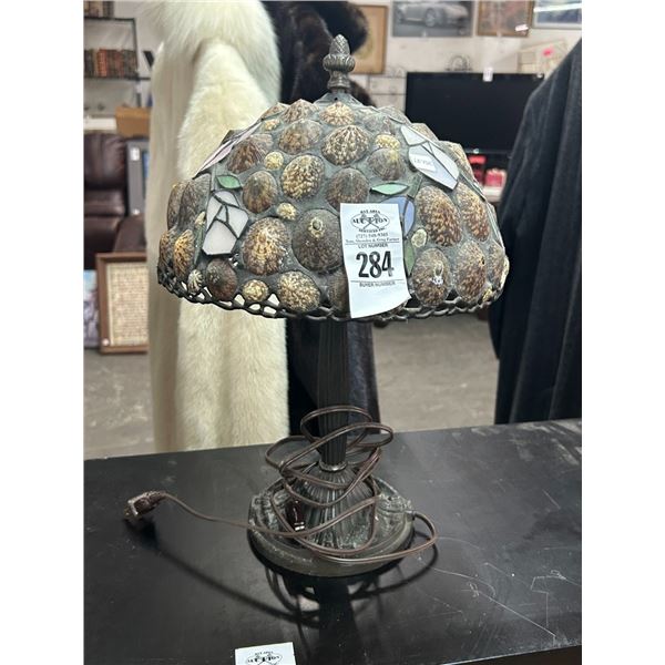 Ornate Leaded Glass Small Lamp