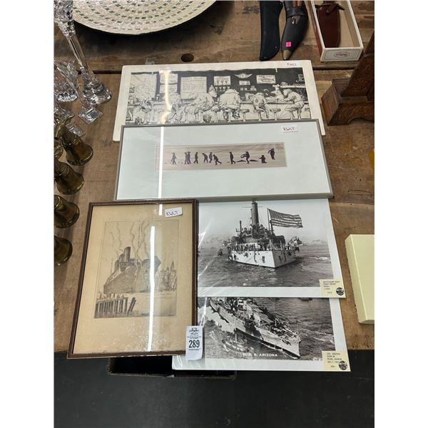 Vintage Ship Sketch, Battleship Photos, Wall Art - 5