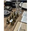 Image 2 : Cast Brass Elk Goblets 8, Crystal Candlesticks - 5