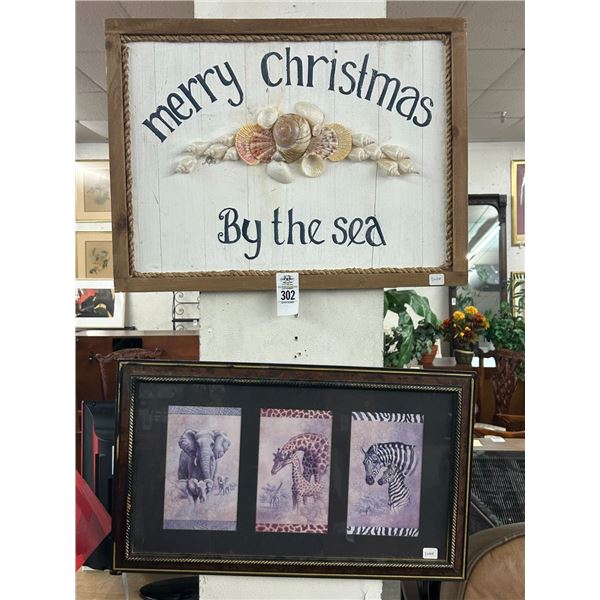 African Animal, Christmas Sea Shell Wall Art - 2