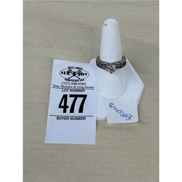 Silver/Heart Diamond Ring