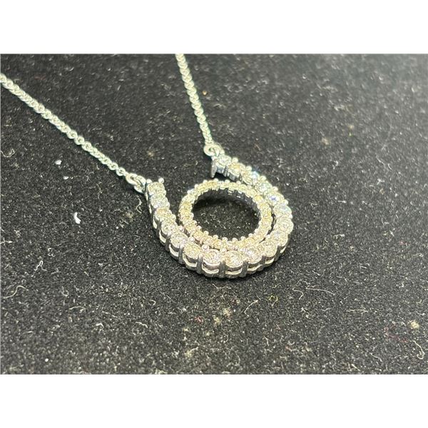 14K  WG  Diamond Necklace w/42 Round Cut Diamonds  5.2G - Replacement Value - $3,000.00