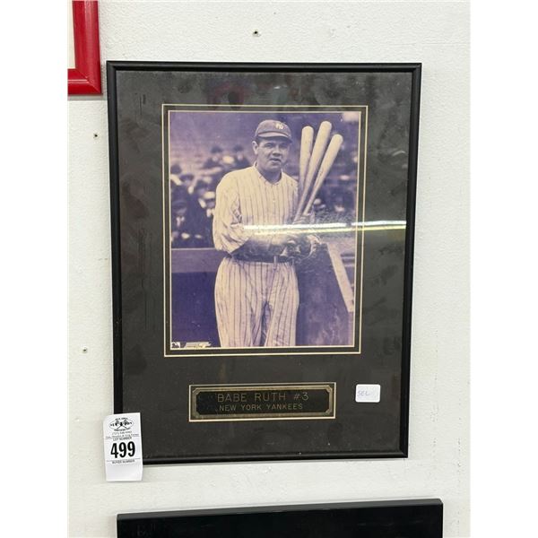 Babe Ruth NY Yankees Vintage Framed Photo
