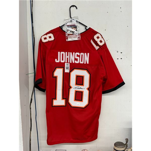 TB Bucs Johnson  #18  Autographed Jersey