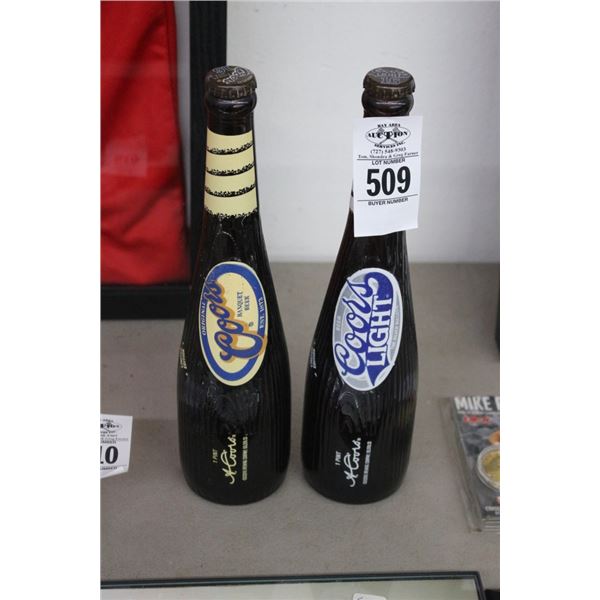 Coors Bat Shaped Collector Bottles - 2
