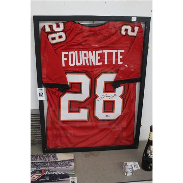 TB Bucs Fournette Autographed Jersey in Showcase