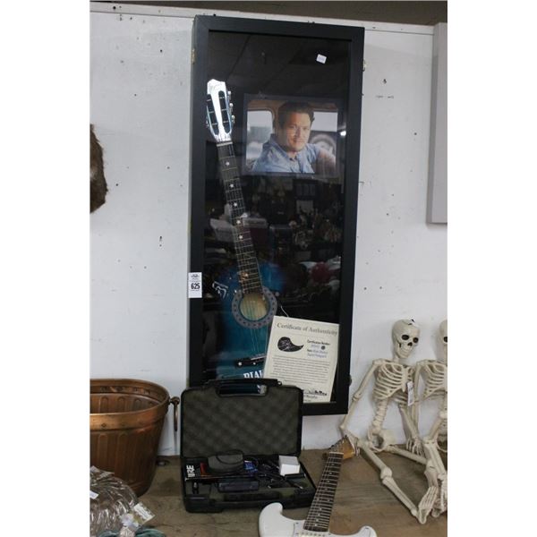 Blake Shelton Autographed Acoustic Guitar w/Photo and COA in Shadowbox Display