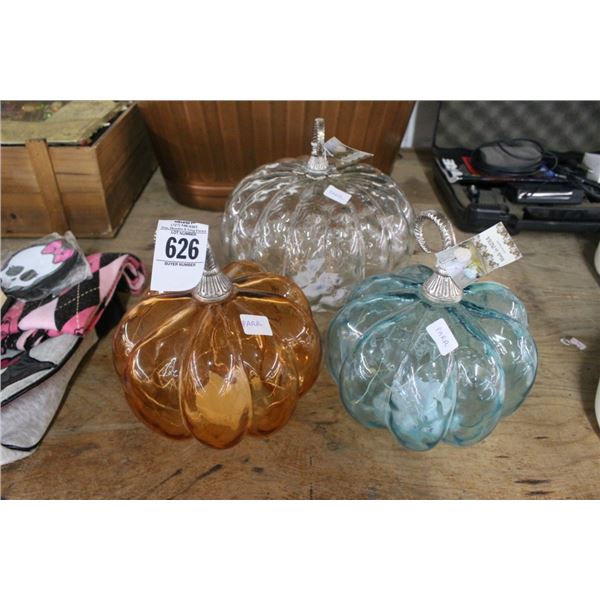 Glass Lighted Pumpkins - 3