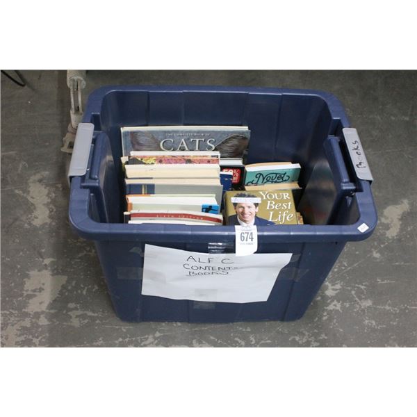 Tub w/Hard Back Books