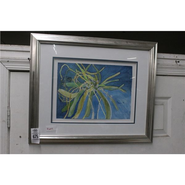 Framed Floral Wall Art Signed Pittman - 20"  X  24"