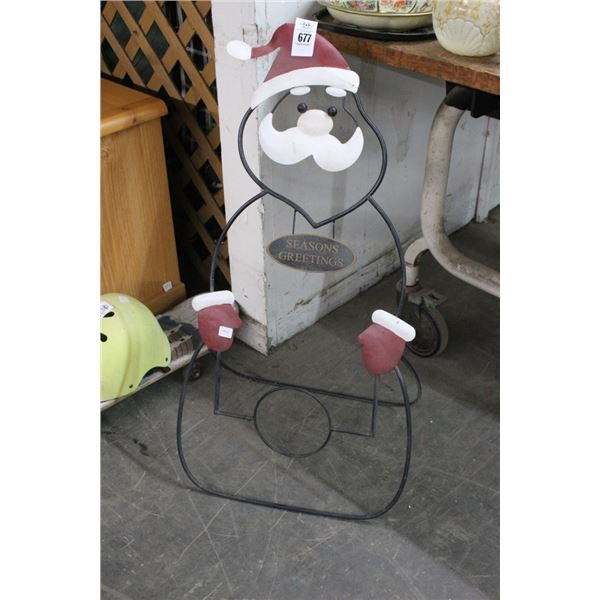 Seasons Greetings Metal Snowman Décor - 3'