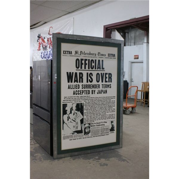 Framed  4'  X  8'   1945  St. Pete War Is Over Memorabilia