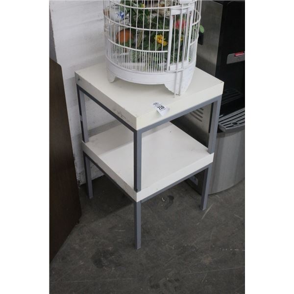Contemporary Grey/White End Tables - Pair - Some Scratches