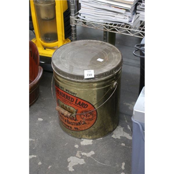 Vintage Lidded Metal Bucket