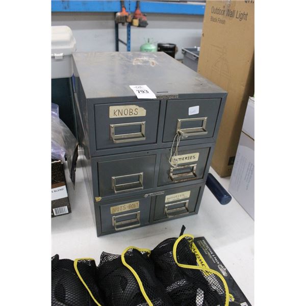 Metal 6 Drawer Storage Cabinet w/Asst. Hardware/Toools