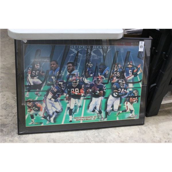 Super Bowl 25  1991  Souvenir Framed Poster