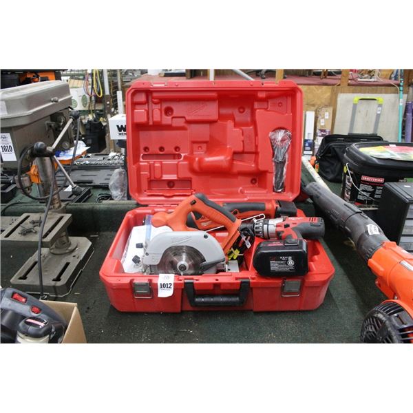 Milwaukee Cordless Drill, Sawzall, Circular Kit w/Case, Batteries, Charger